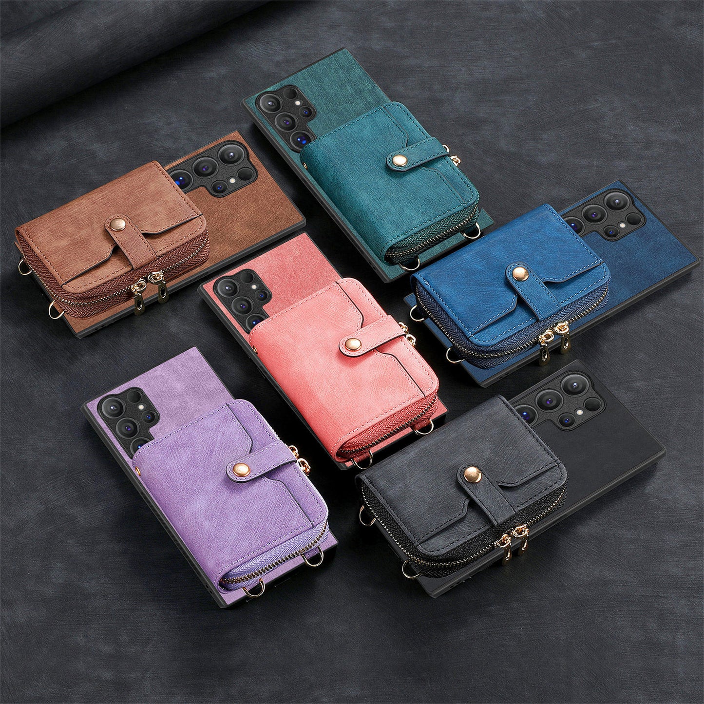 Lanyard Leather Flip Case for Samsung Galaxy