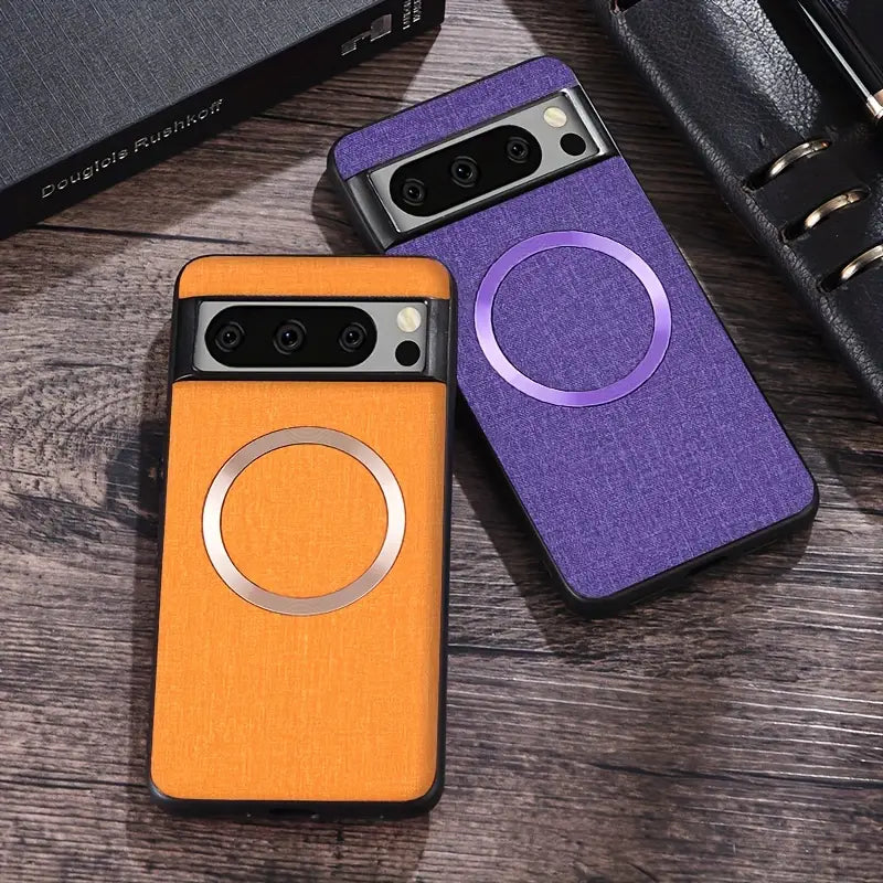 Minimalist Solid Color Fabric Magnetic Phone Case for Google Pixel