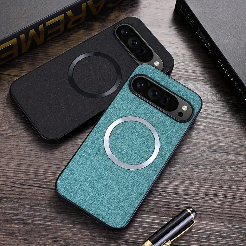 Minimalist Solid Color Fabric Magnetic Phone Case for Google Pixel