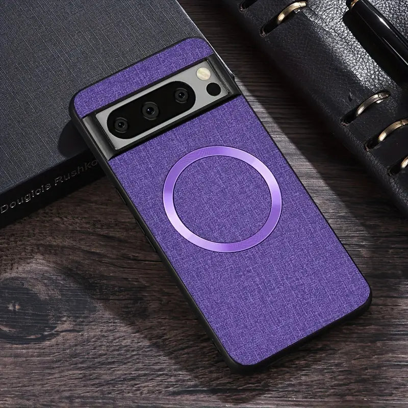 Minimalist Solid Color Fabric Magnetic Phone Case for Google Pixel