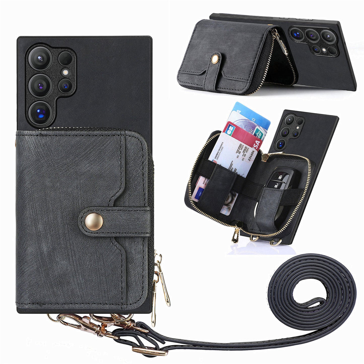 Lanyard Leather Flip Case for Samsung Galaxy