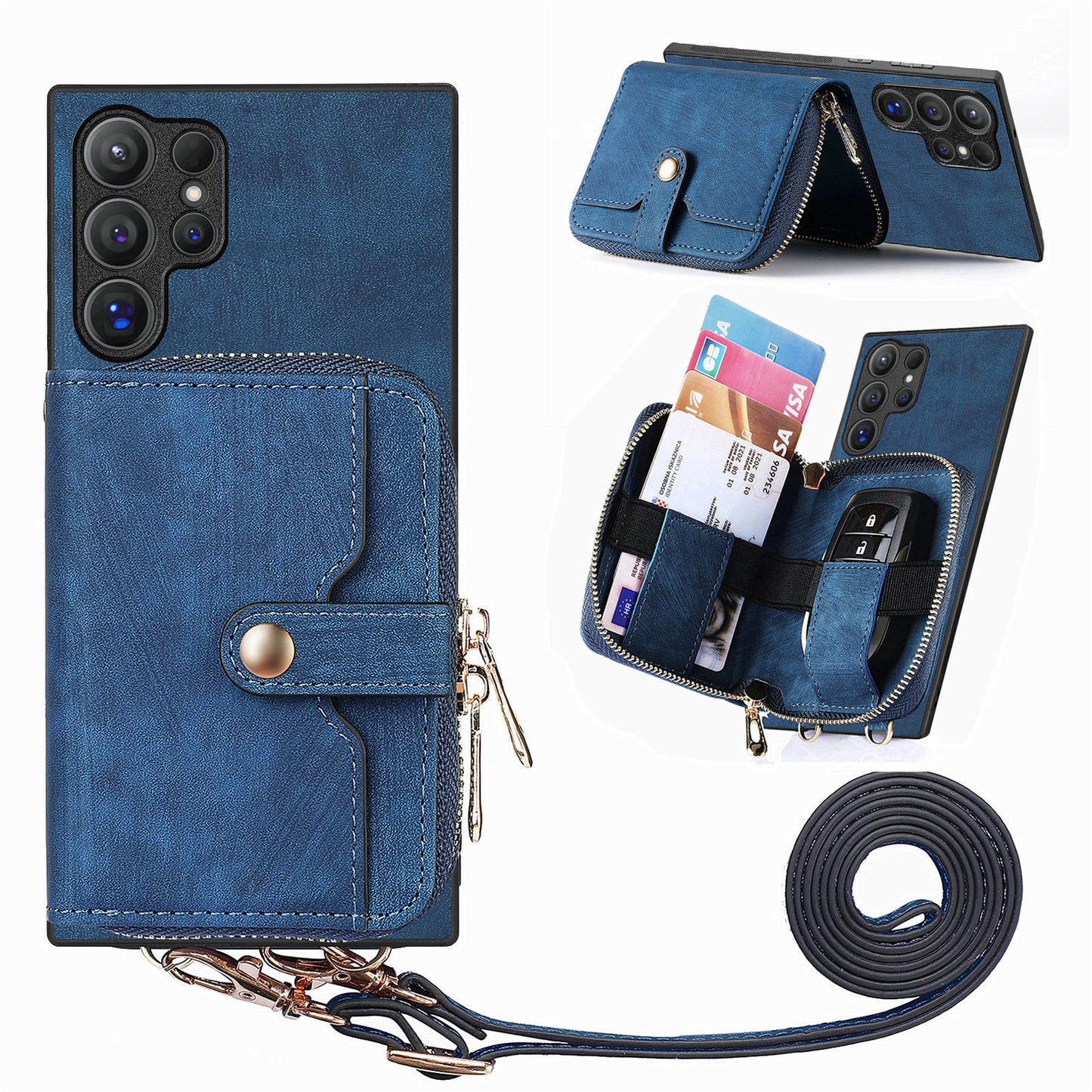 Lanyard Leather Flip Case for Samsung Galaxy