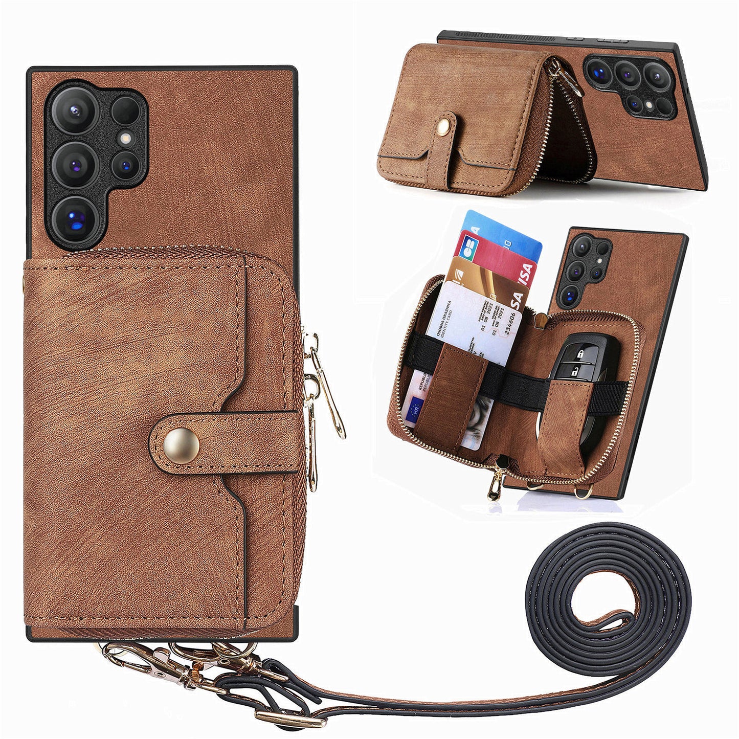 Lanyard Leather Flip Case for Samsung Galaxy