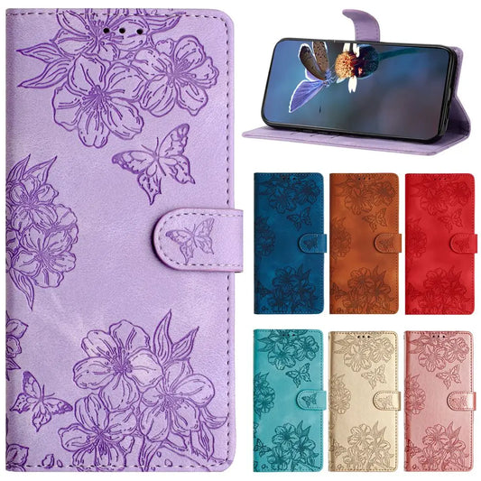 Floral Leather Wallet Phone Cover for Samsung Galaxy