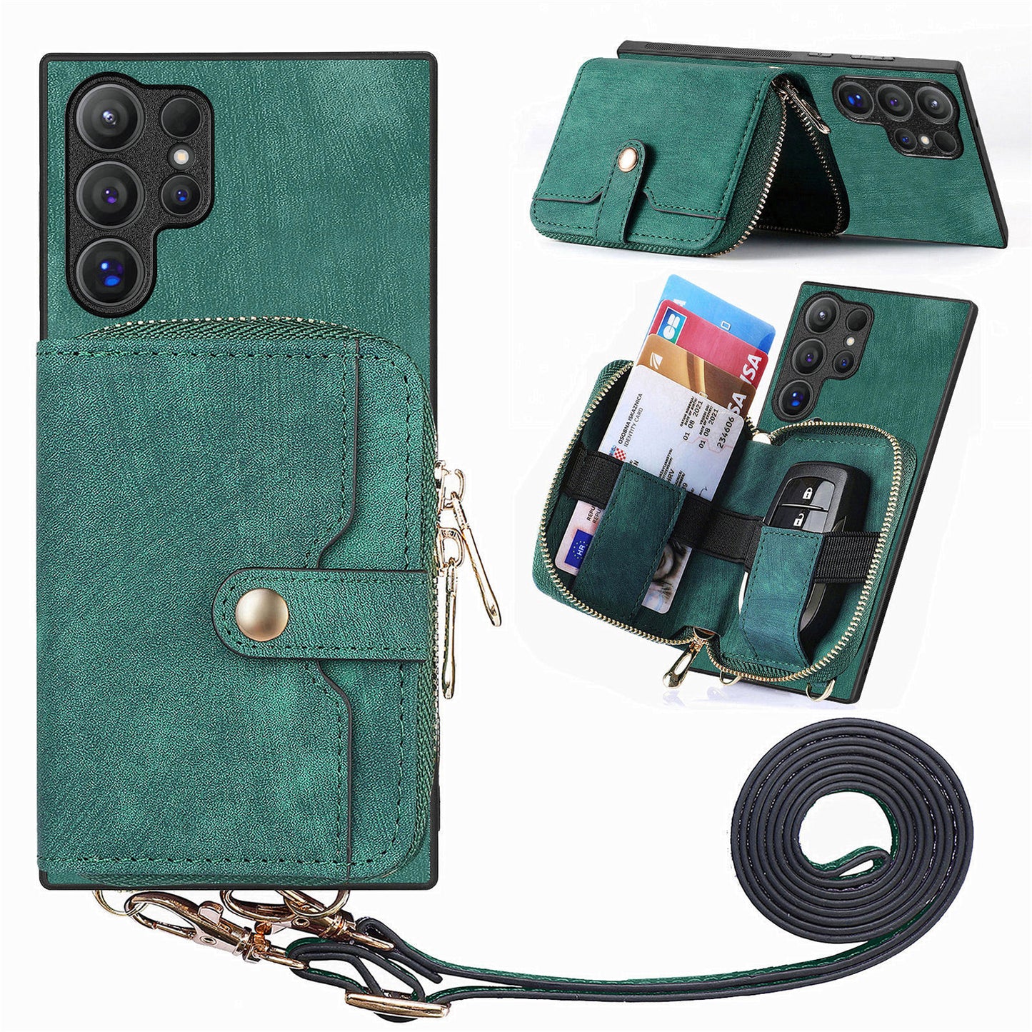 Lanyard Leather Flip Case for Samsung Galaxy