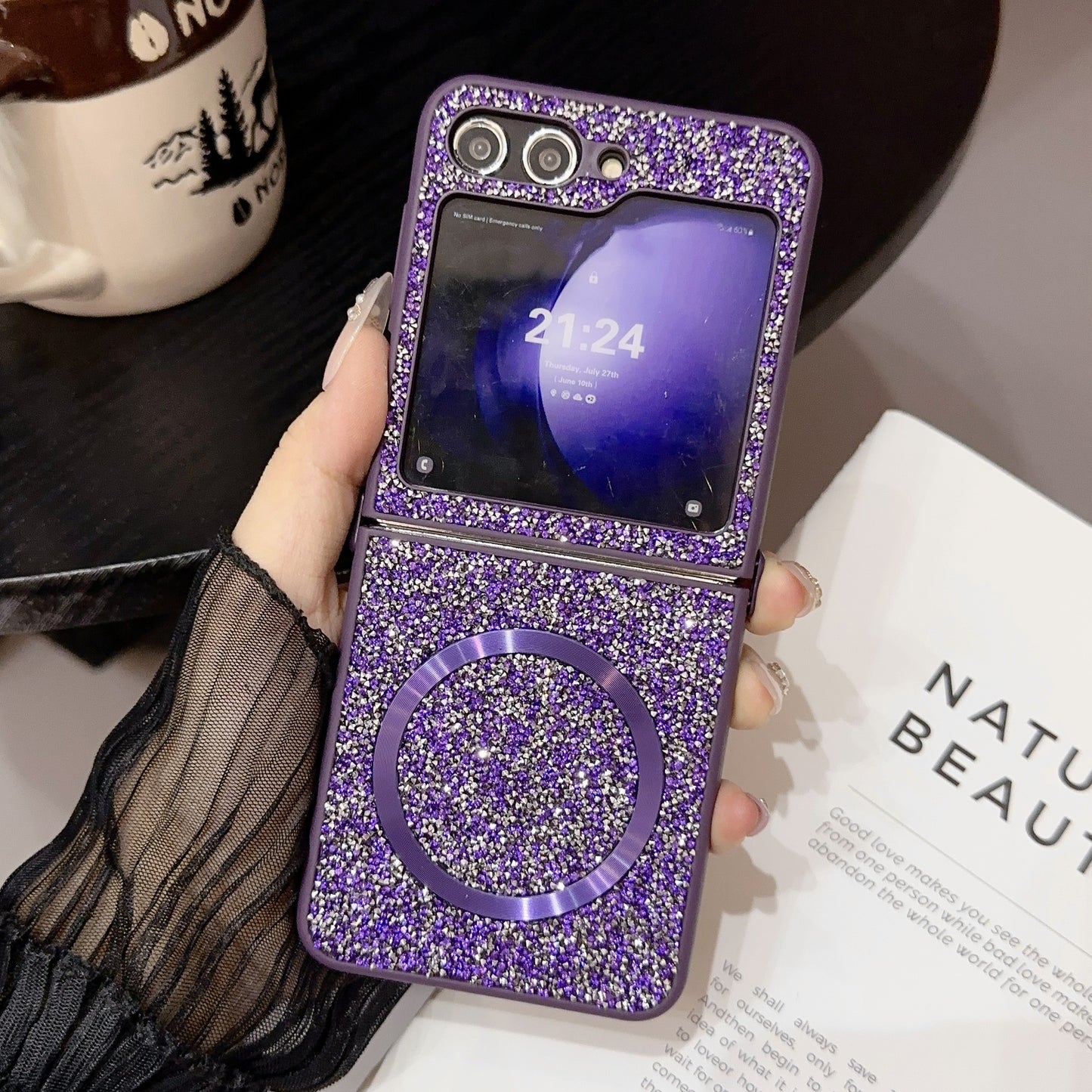 Shiny Diamond Magnetic Phone Case for Samsung Galaxy Z Flip