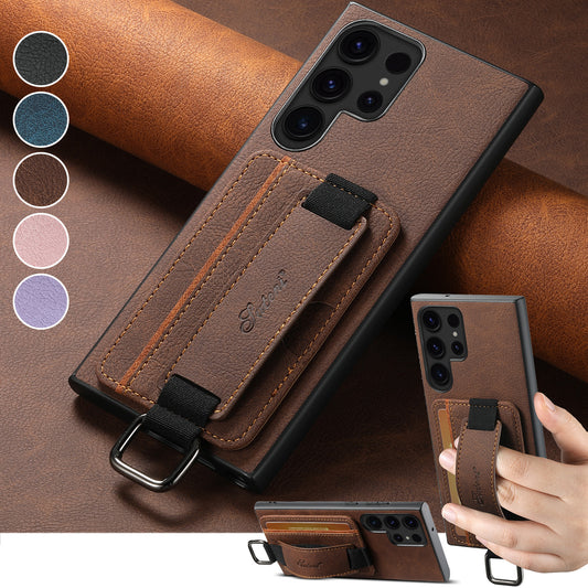 Wristband Leather Wallet Case for Samsung Galaxy