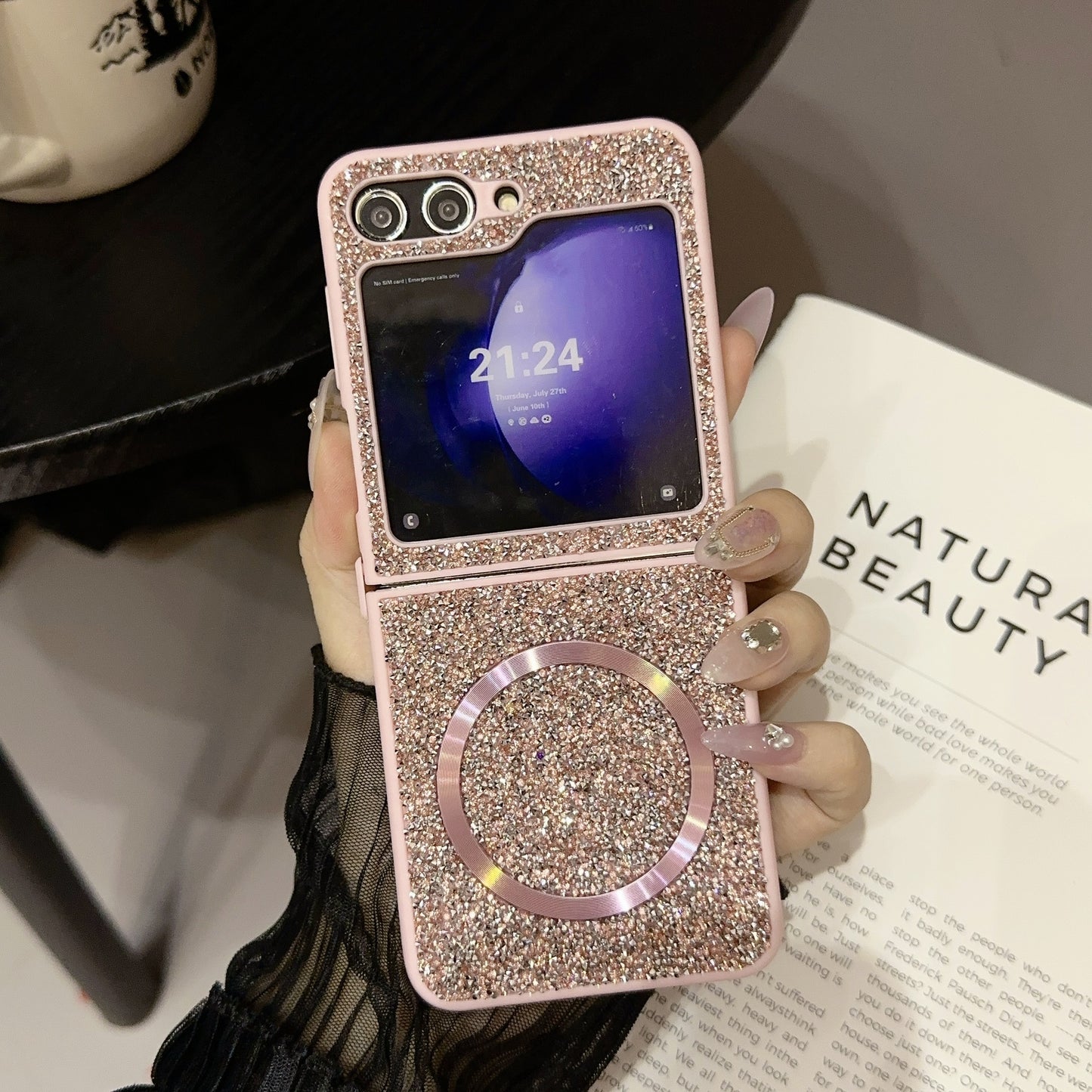 Shiny Diamond Magnetic Phone Case for Samsung Galaxy Z Flip