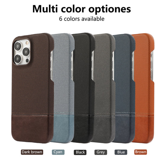 Two-color Stitching Leather Anti-fall Protective Phone Case for iPhone