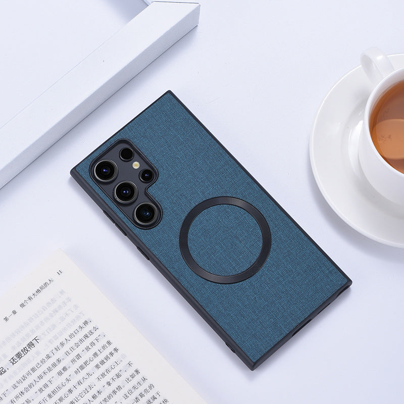 Minimalist Solid Color Fabric Magnetic Phone Case for Samsung Galaxy