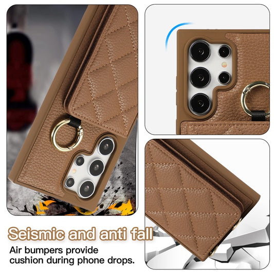 Card Holder Ring Buckle Phone Case for Samsung