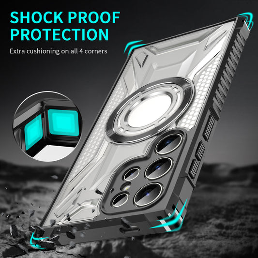 Shockproof Armor Case Silicone Ring Holder Metal Stand for Samsung Galaxy