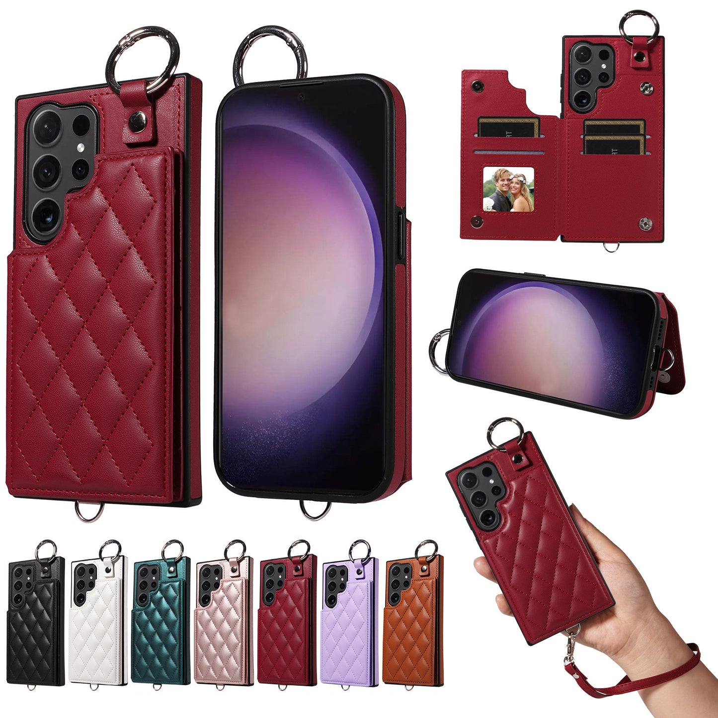 All-Around Shockproof Magnetic Leather Wallet Case for Samsung Galaxy