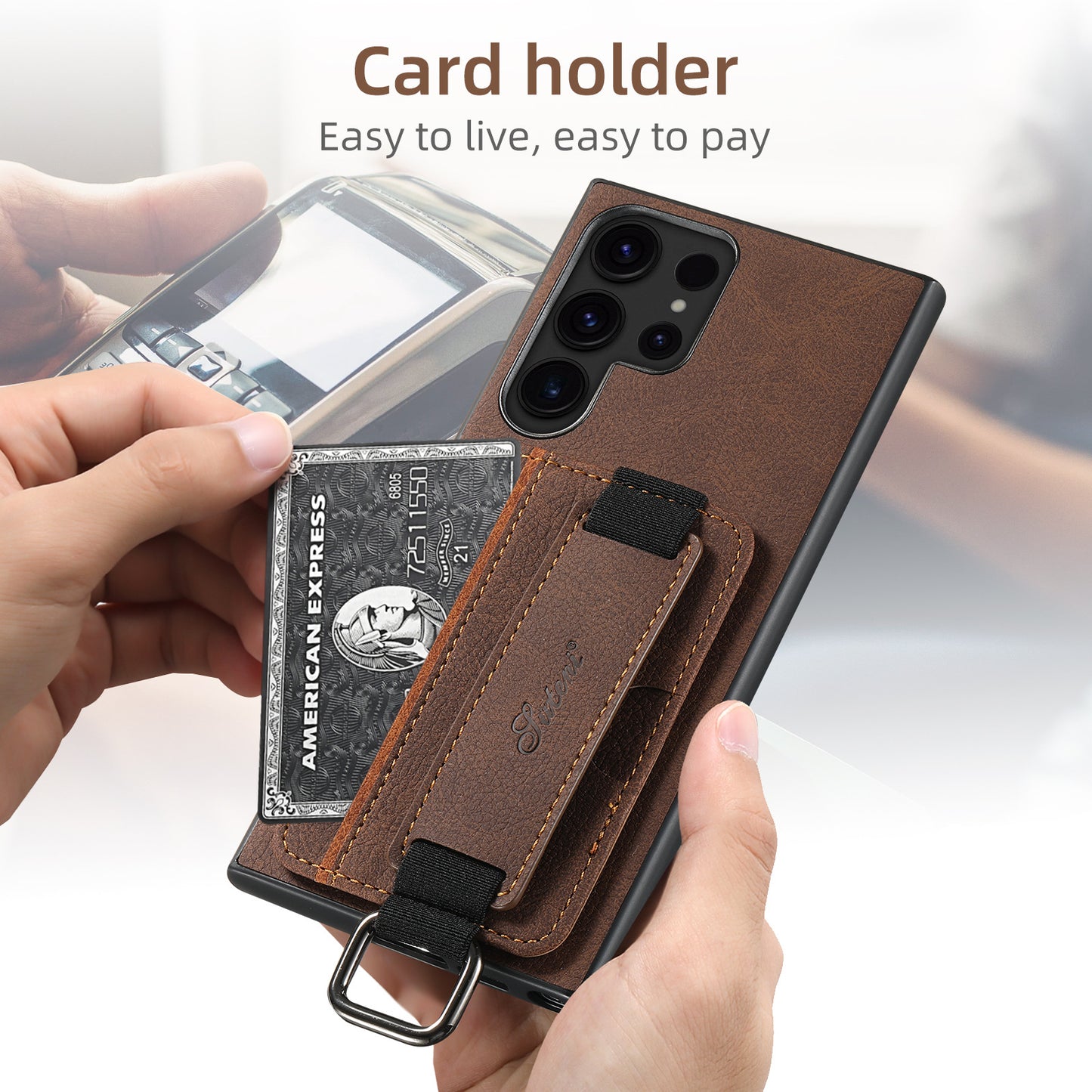 Wristband Leather Wallet Case for Samsung Galaxy