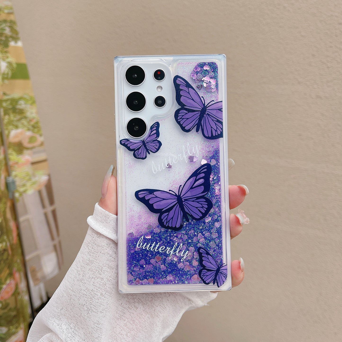 Quicksand Butterfly Phone Case for Samsung