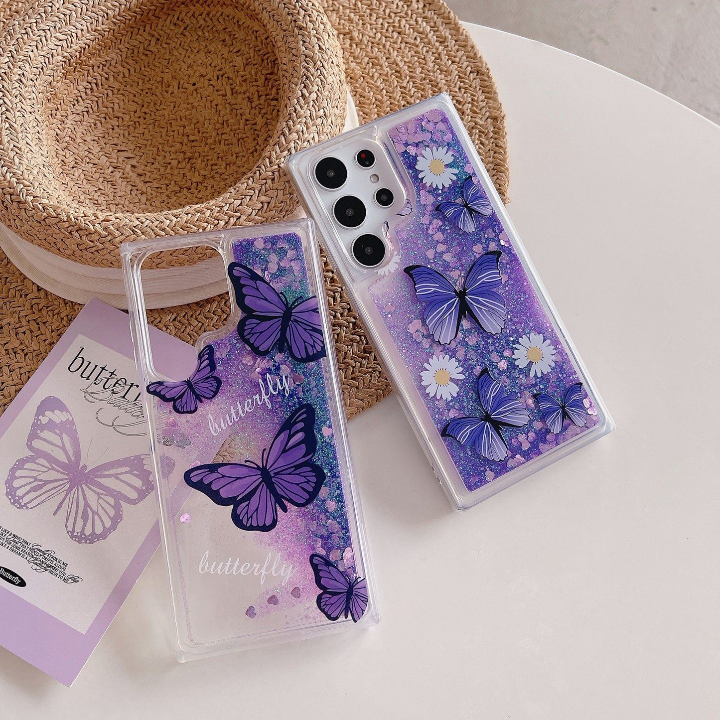 Quicksand Butterfly Phone Case for Samsung