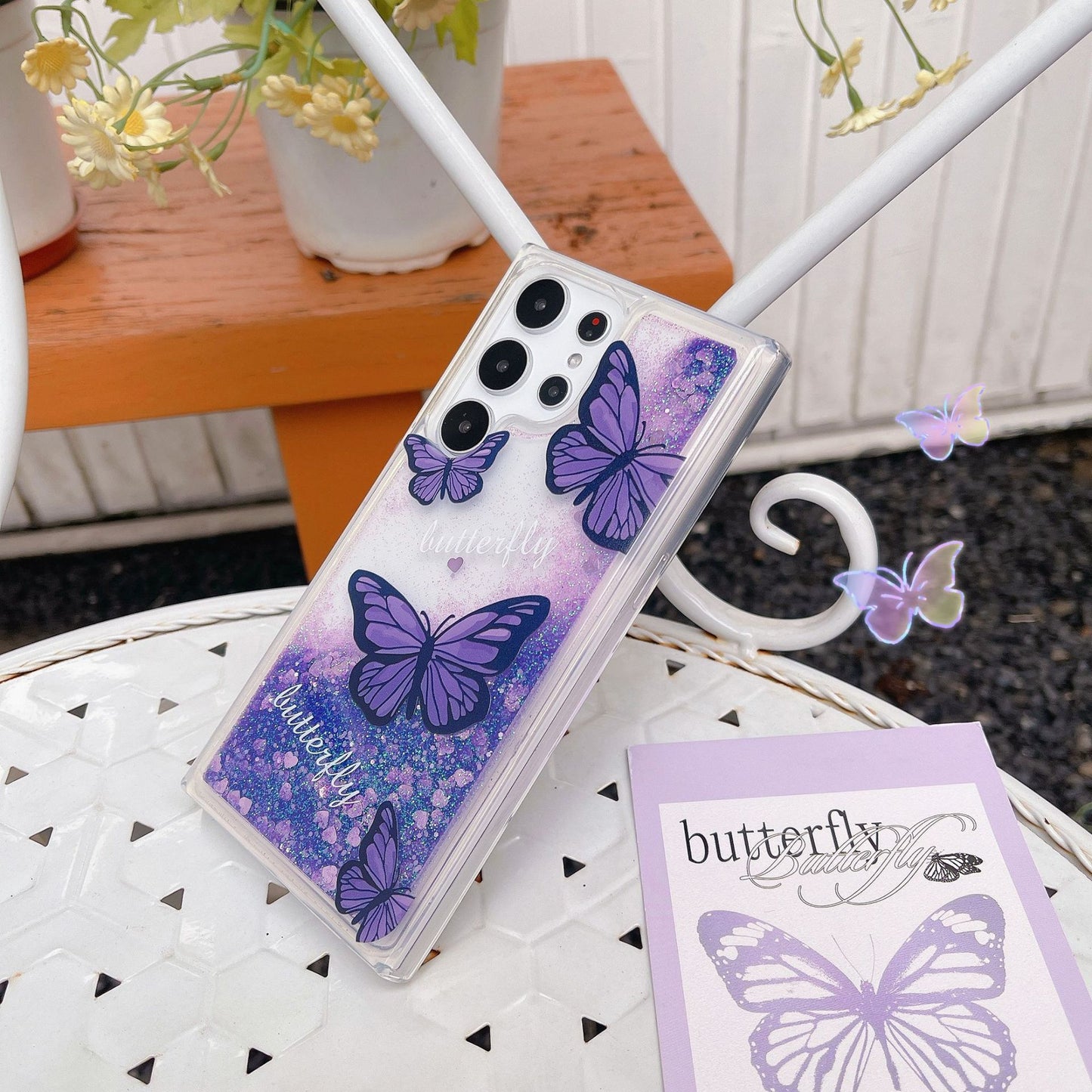 Quicksand Butterfly Phone Case for Samsung