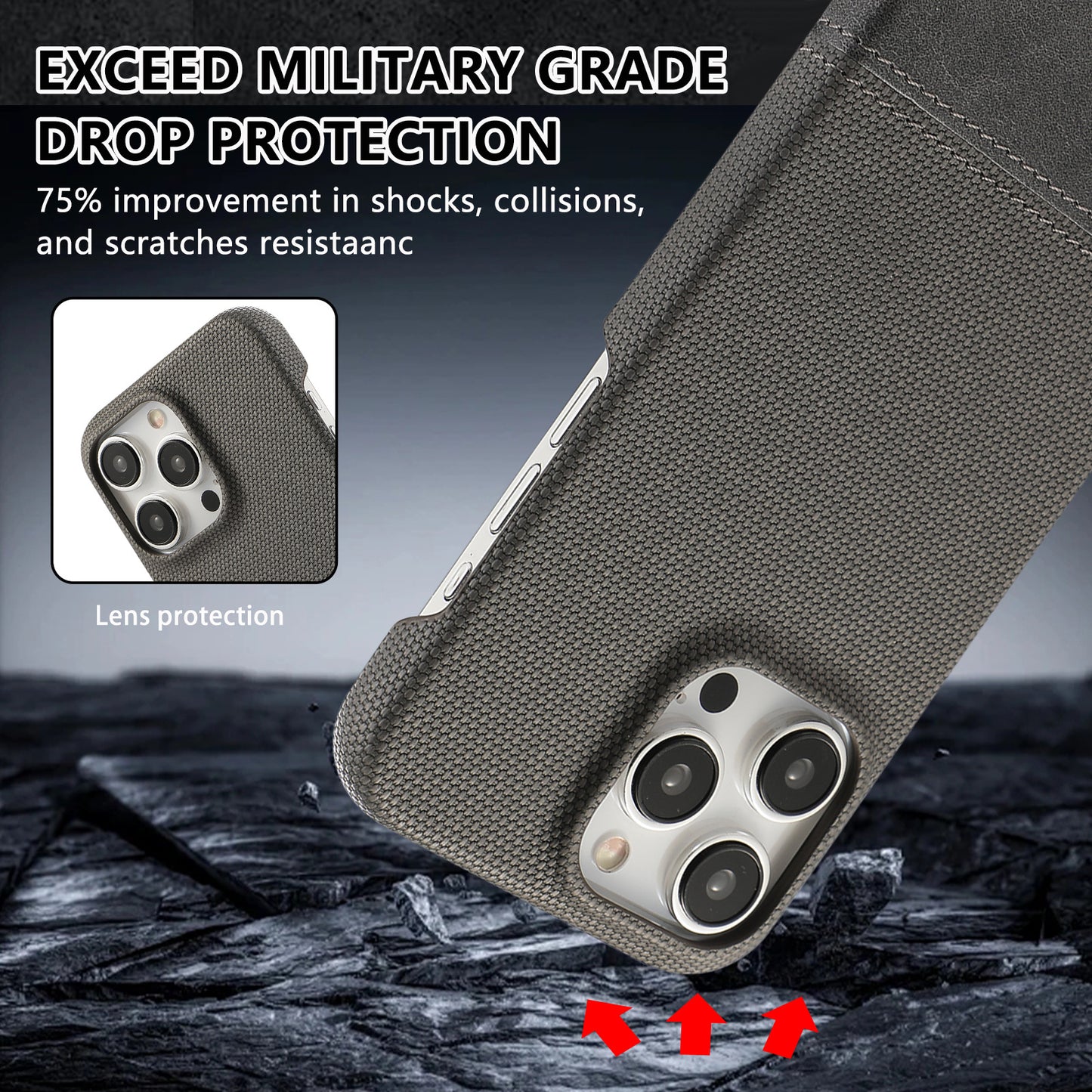 Two-color Stitching Leather Anti-fall Protective Phone Case for iPhone