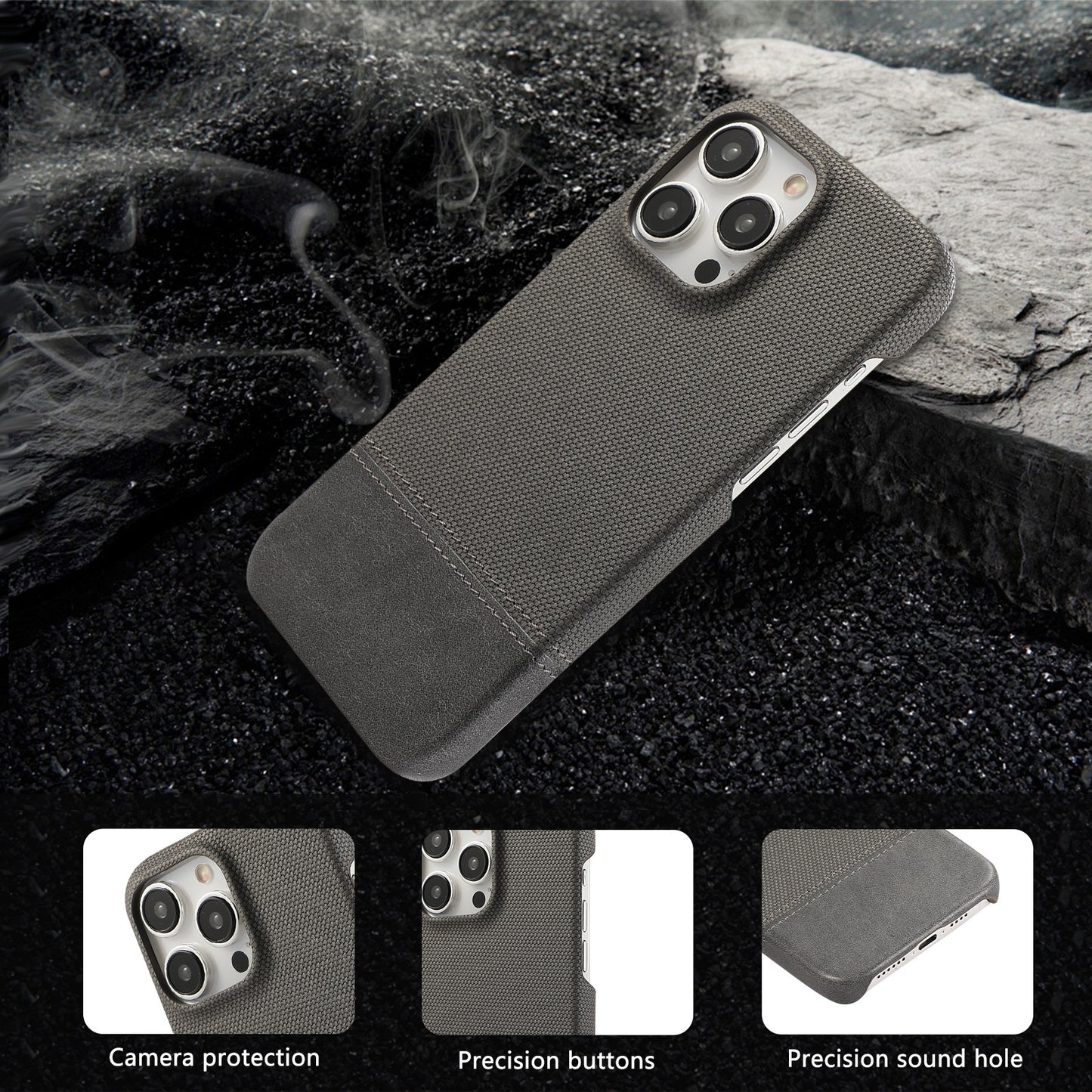 Two-color Stitching Leather Anti-fall Protective Phone Case for iPhone