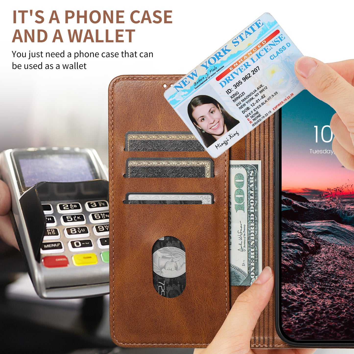 Luxury Leather Flip Case for iPhone