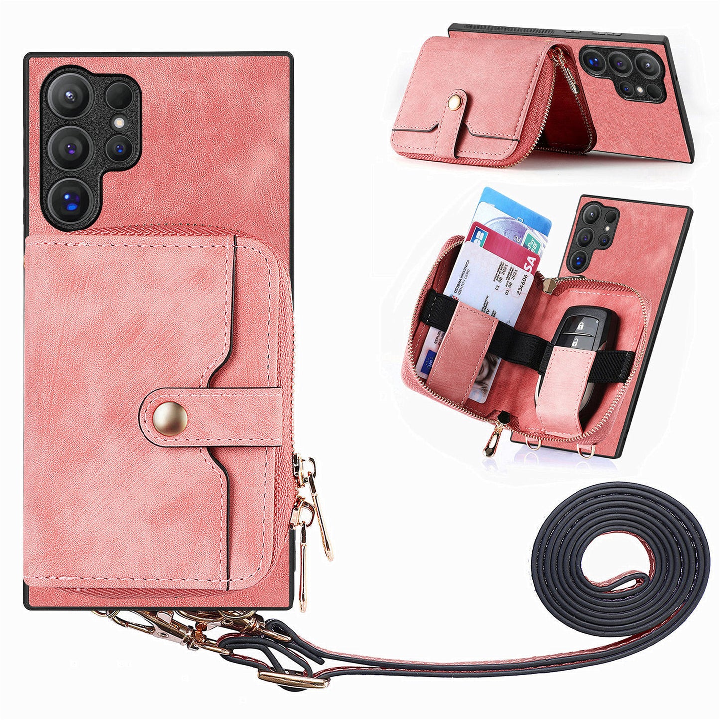 Lanyard Leather Flip Case for Samsung Galaxy