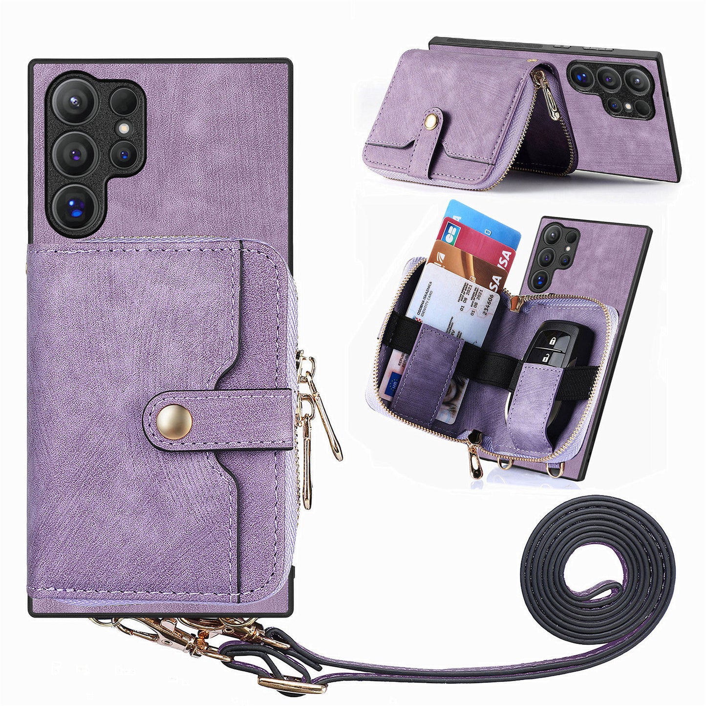 Lanyard Leather Flip Case for Samsung Galaxy