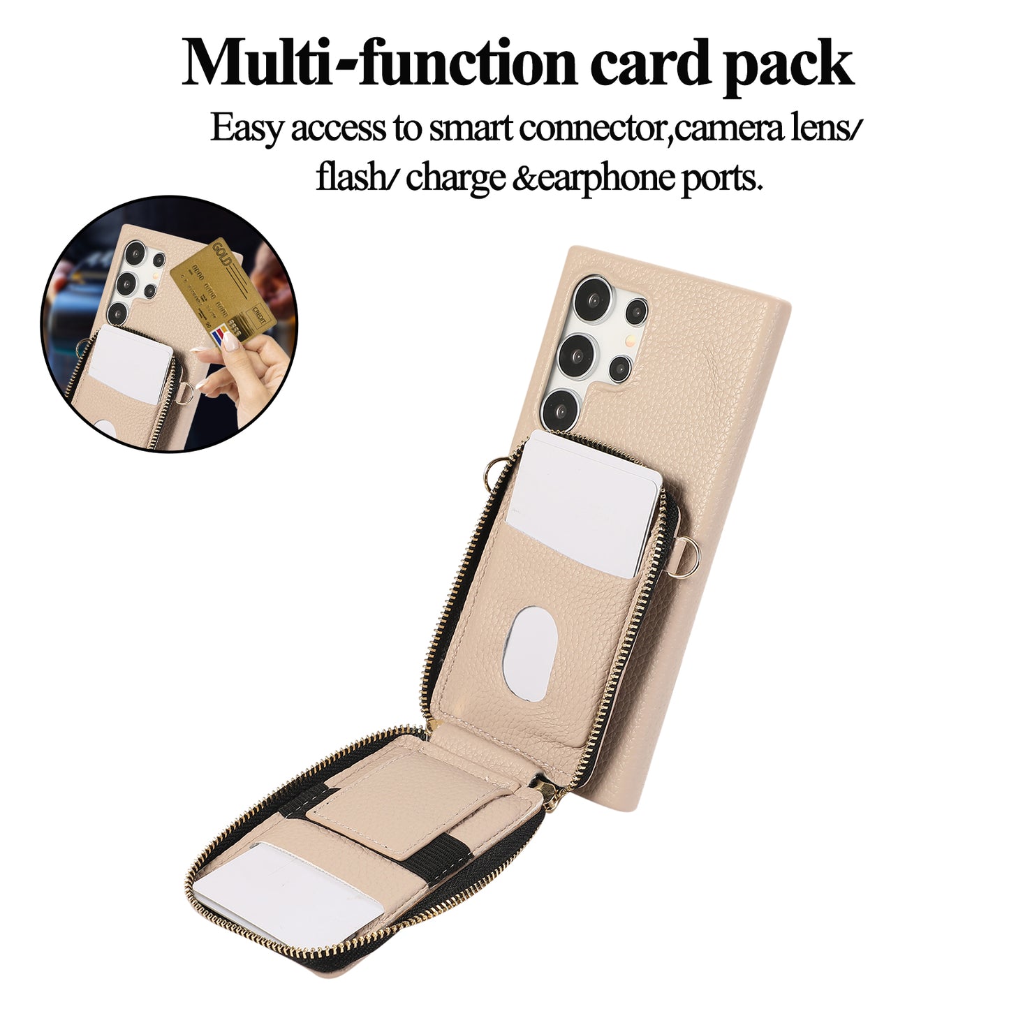 Zipper Card Holder Wallet Case for Samsung Galaxy