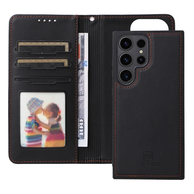 2 in 1 Detachable Magnetic Leather Case for Samsung Galaxy