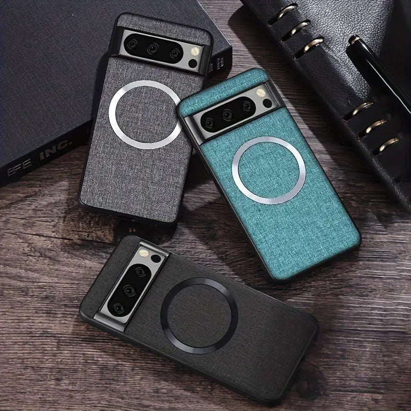 Minimalist Solid Color Fabric Magnetic Phone Case for Google Pixel