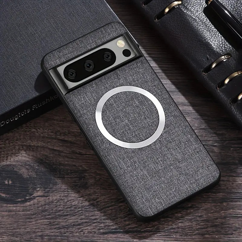 Minimalist Solid Color Fabric Magnetic Phone Case for Google Pixel